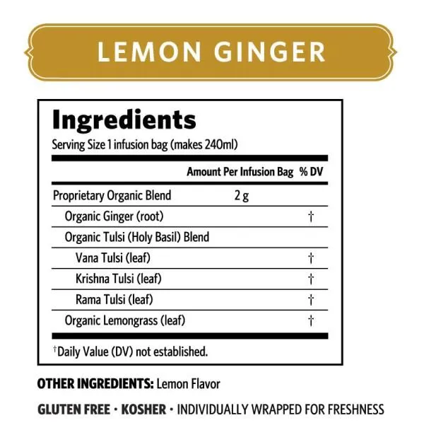 Organic India Tulsi Lemon Ginger Teabags